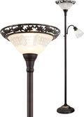 Elegant 70in Floor Lamp with Etched Glass Shade for Living Room