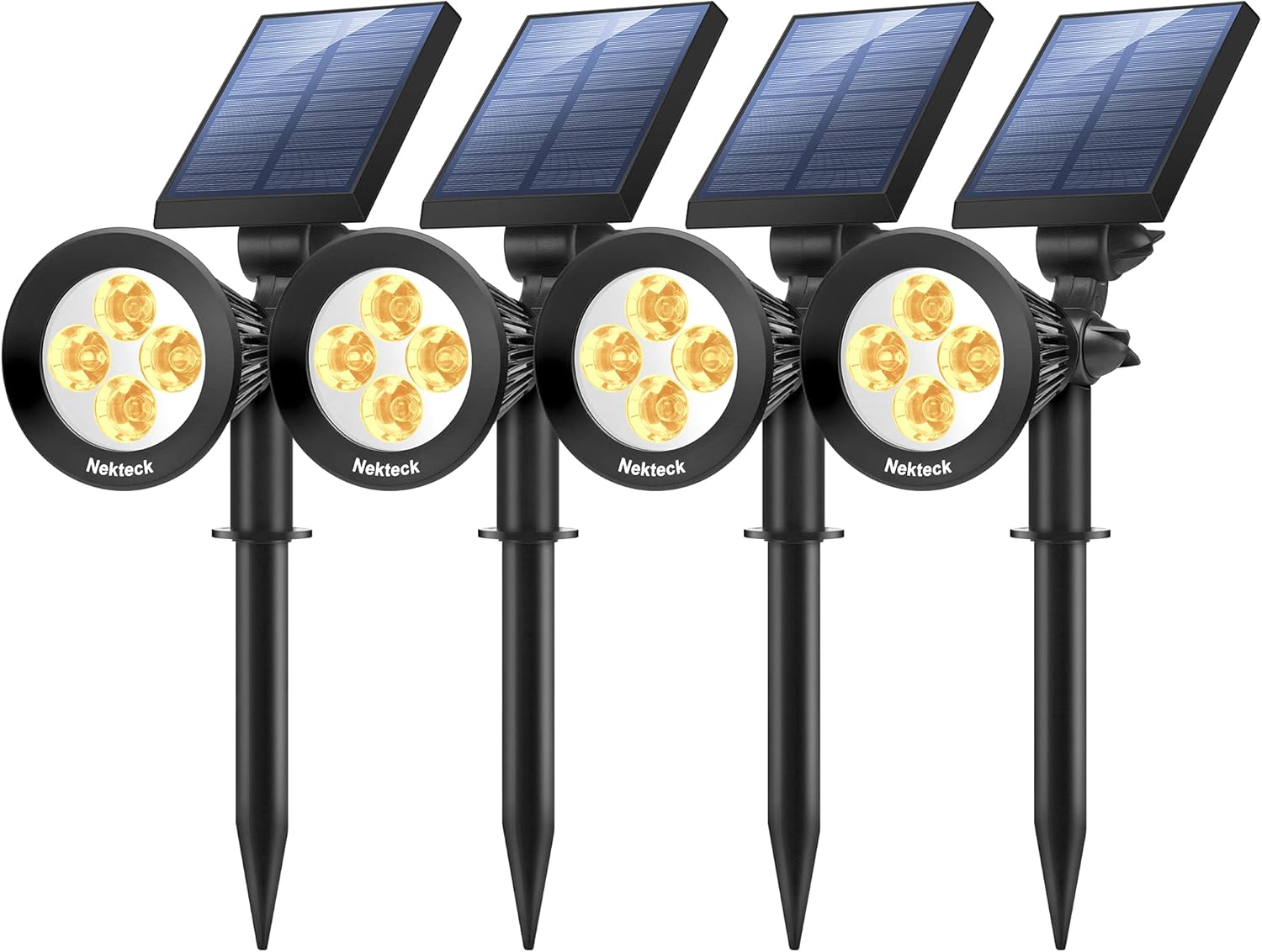 Nekteck 4 Pack Solar Lights for Outdoor Landscape Lighting