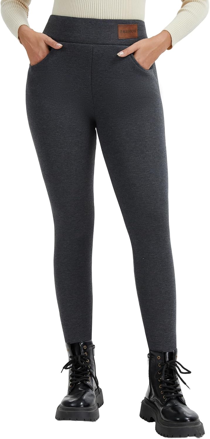 Women's Thermal Fleece Lined Leggings for Winter Comfort