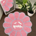 Trippy Happy Face Rug Dark Pink 3.3FT - Soft Tufted Bath Mat
