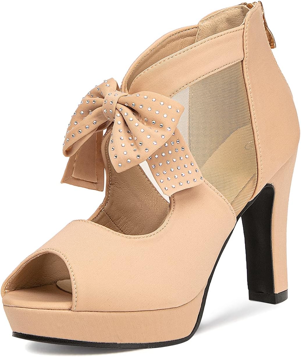GATUXUS Open Toe Women Platform High Heel Shoes for Elegance