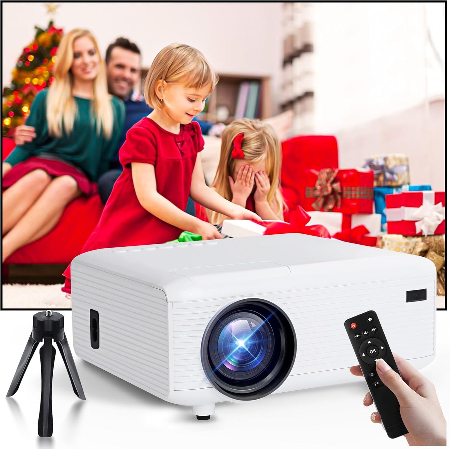 15000lux 1080P WiFi Mini Projector | Outdoor Movie Bliss!