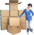 Large Moving Boxes Pack of 12 with Handles 20 x 20 x 15 in - Durable
