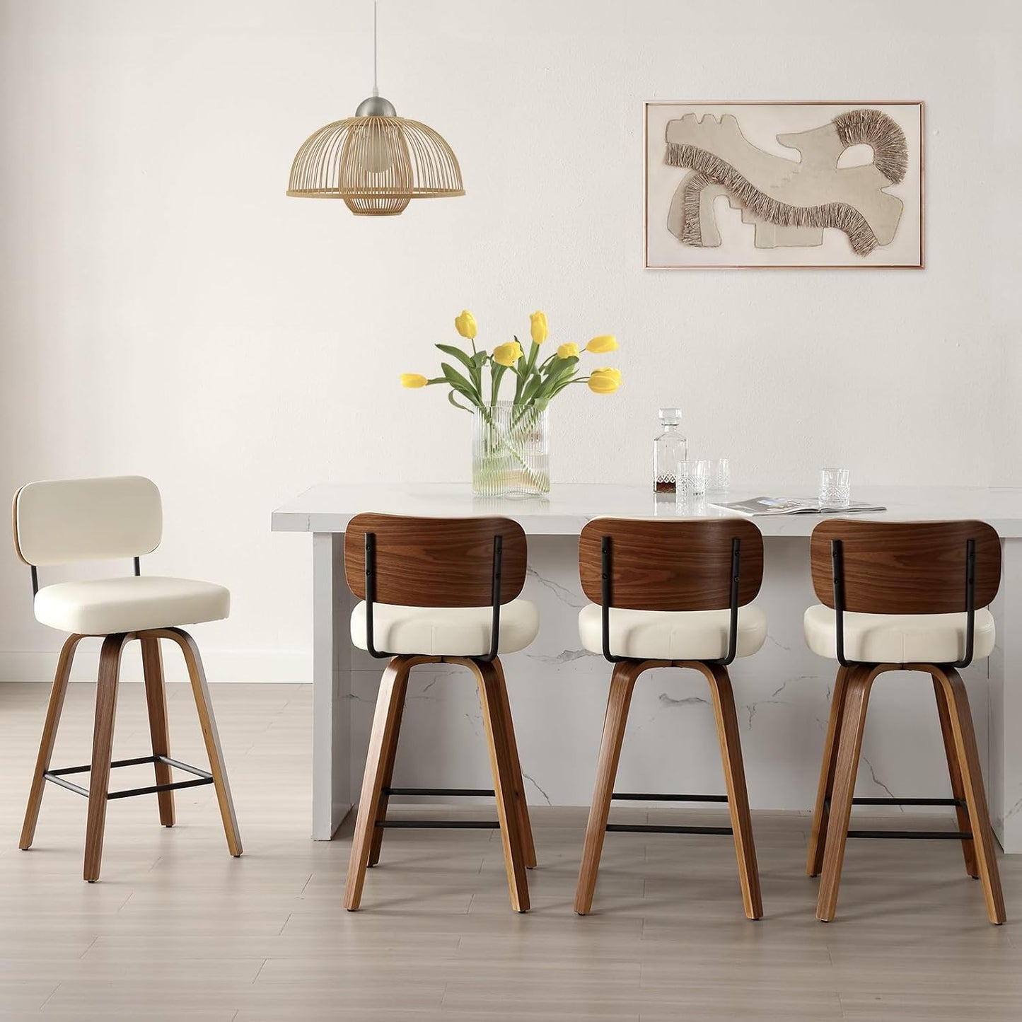Swivel Counter Height Bar Stools Set of 4 for Modern Kitchens