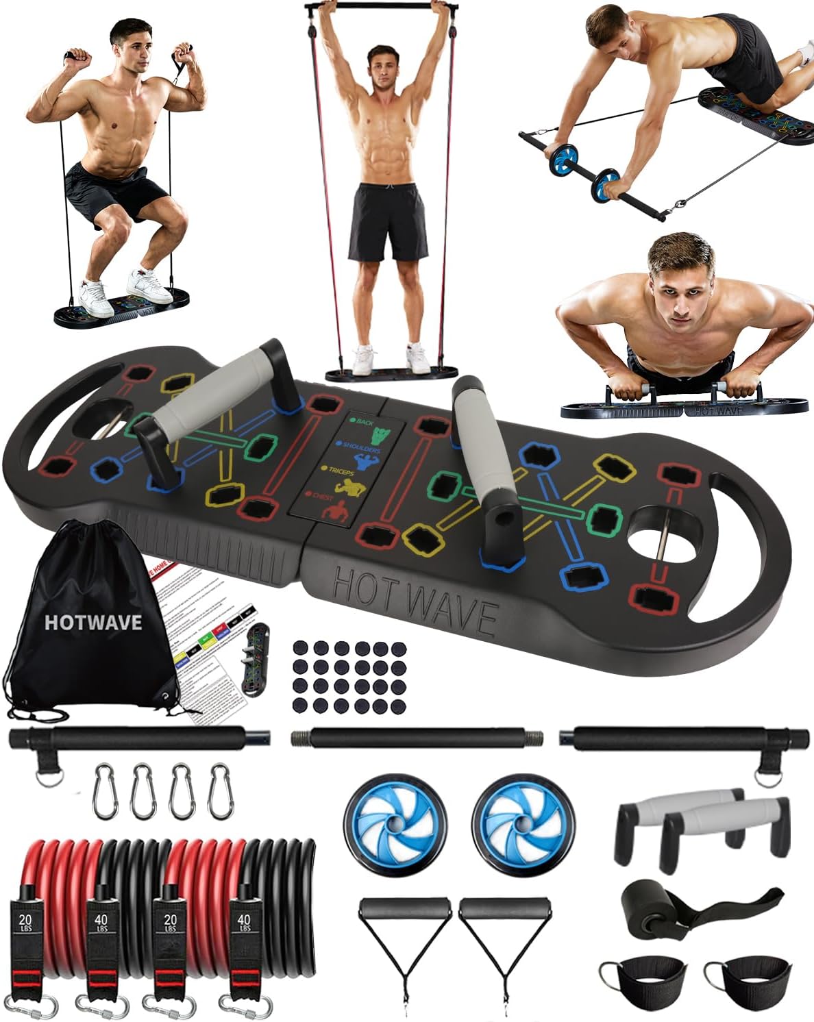 HOTWAVE Portable Exercise Equipment for Full Body Workouts