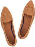 Pointed Toe Knit Flats for Women - Comfortable Slip On Dress Shoes rag