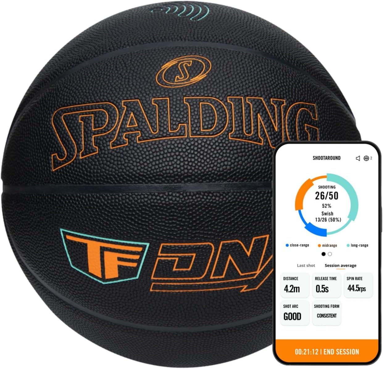 Spalding TF DNA Smart Basketball Bundle with App Subscription