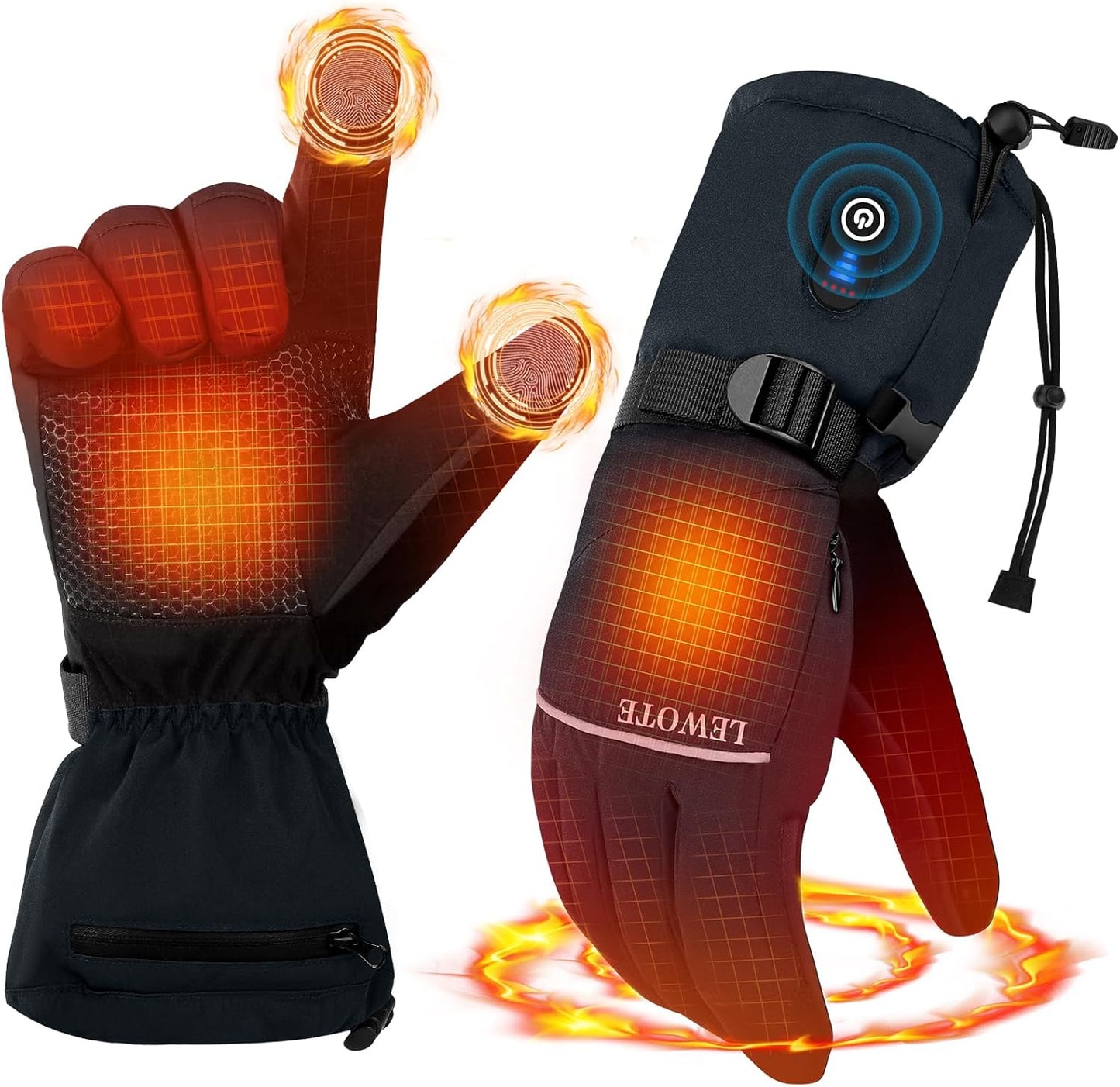 Heated Gloves for Men Women - Rechargeable Hand Warmer Ski Gloves