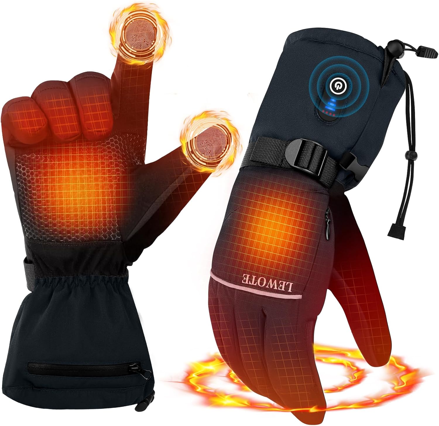 Heated Gloves for Men Women - Rechargeable Hand Warmer Ski Gloves