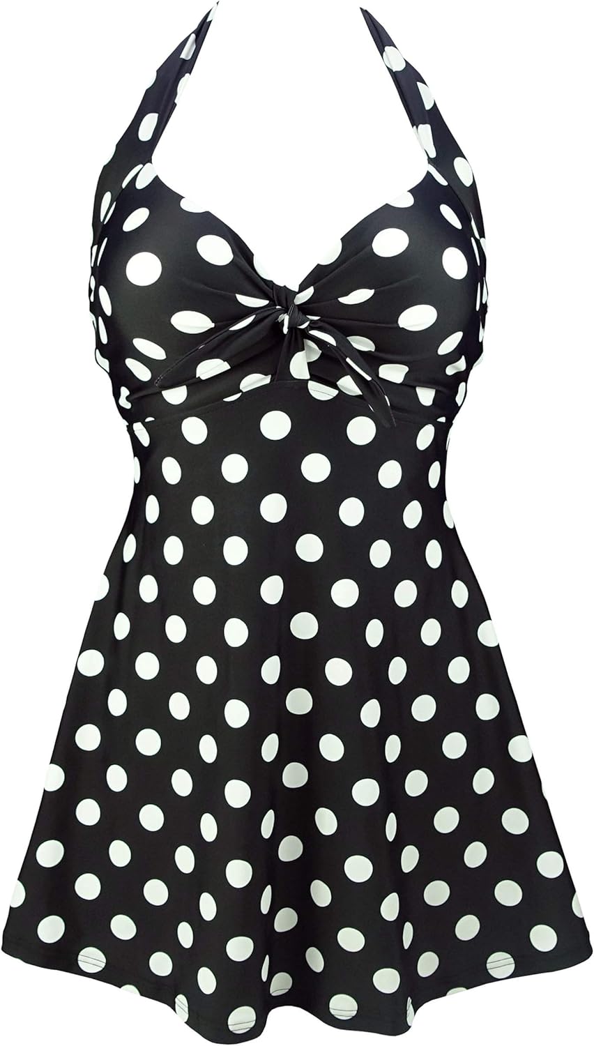 Vintage Sailor Pin Up Swimsuit Retro One Piece Skirtini Cover Up