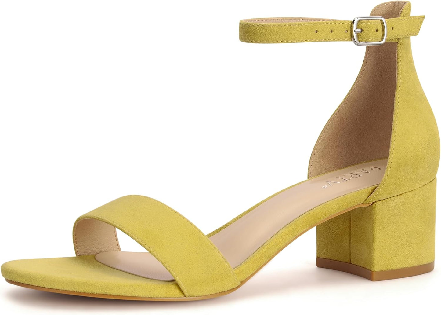 Stylish Open Toe Ankle Strap Low Block Chunky Heels Sandals