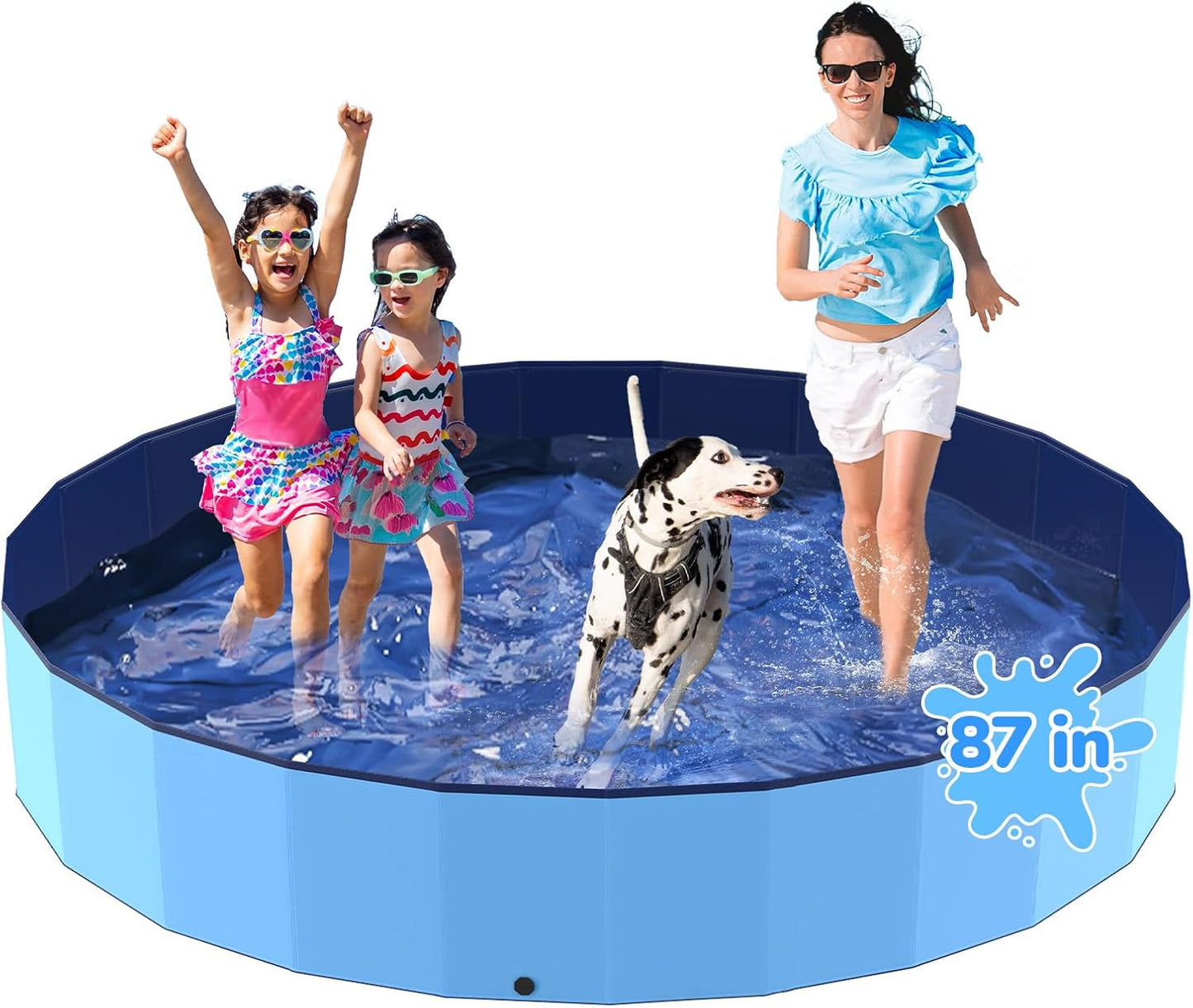 87ft' Foldable Dog Bath Pool for All Sizes - Heavy Duty Design