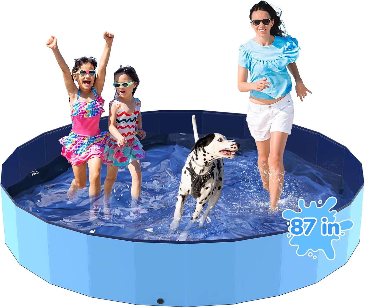 87ft' Foldable Dog Bath Pool for All Sizes - Heavy Duty Design