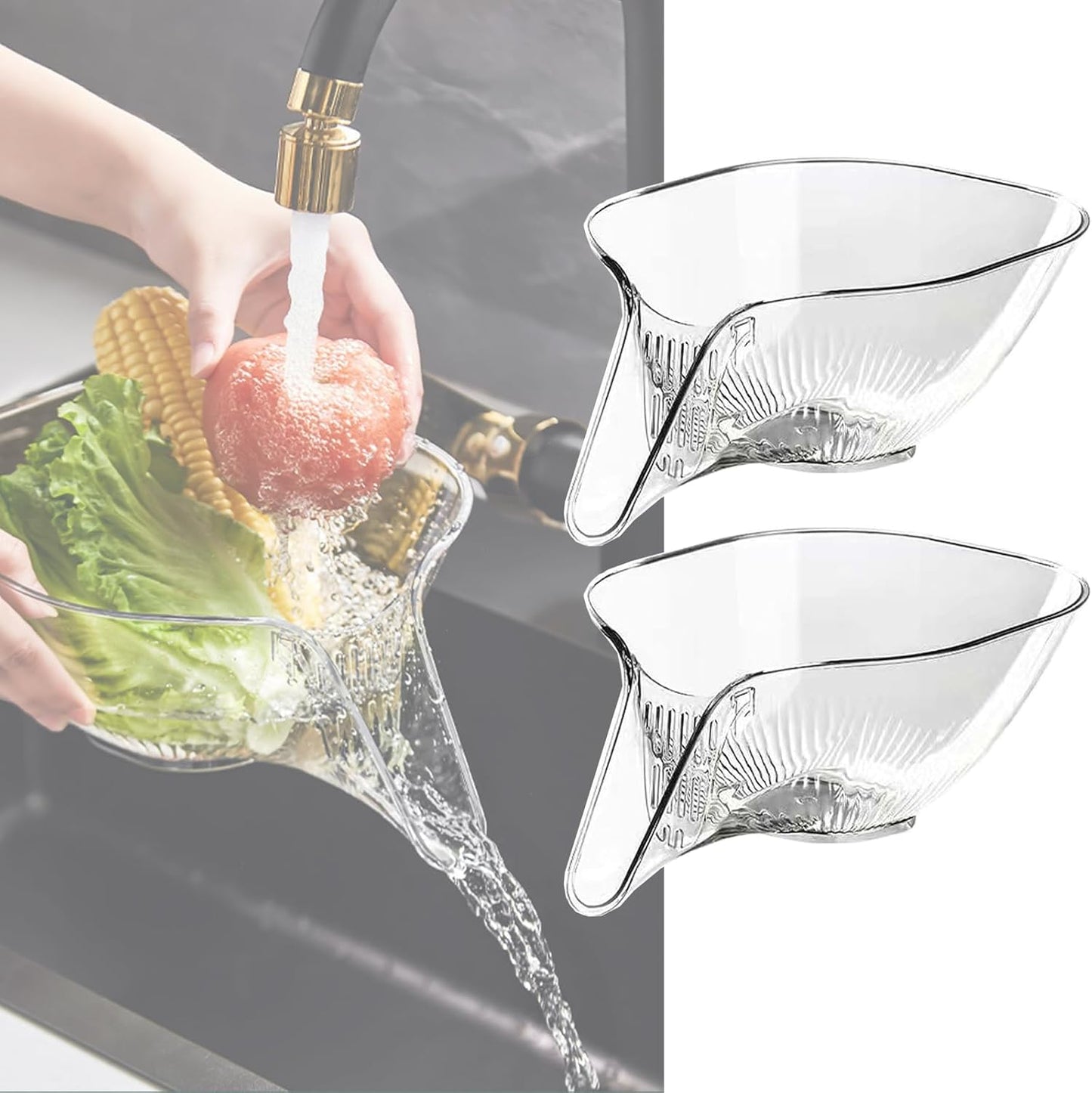 2-in-1 Kitchen Drain Basket - Food Strainer & Cleaner
