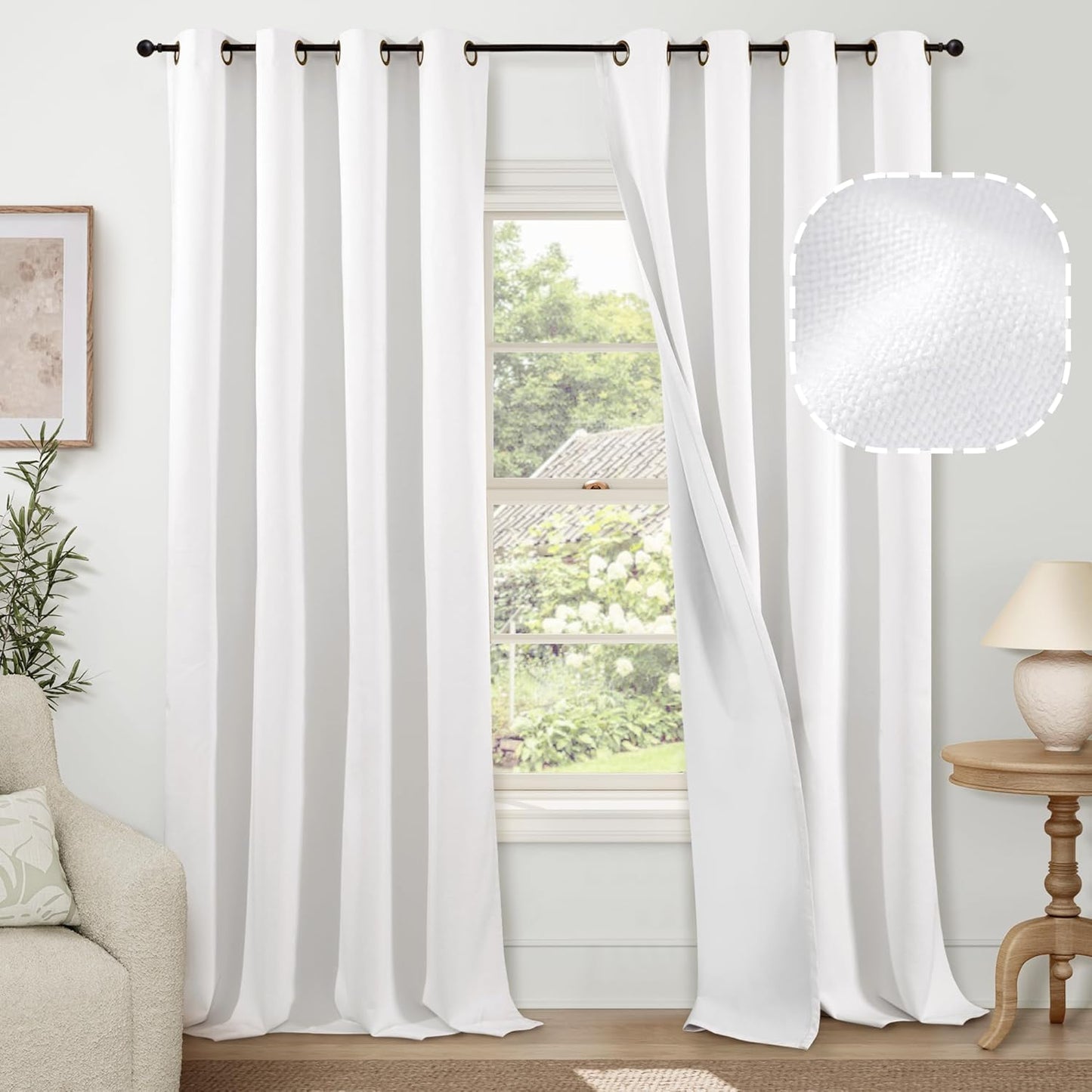Blackout Curtains for Living Room 95 Inch Length 2 Panels Set