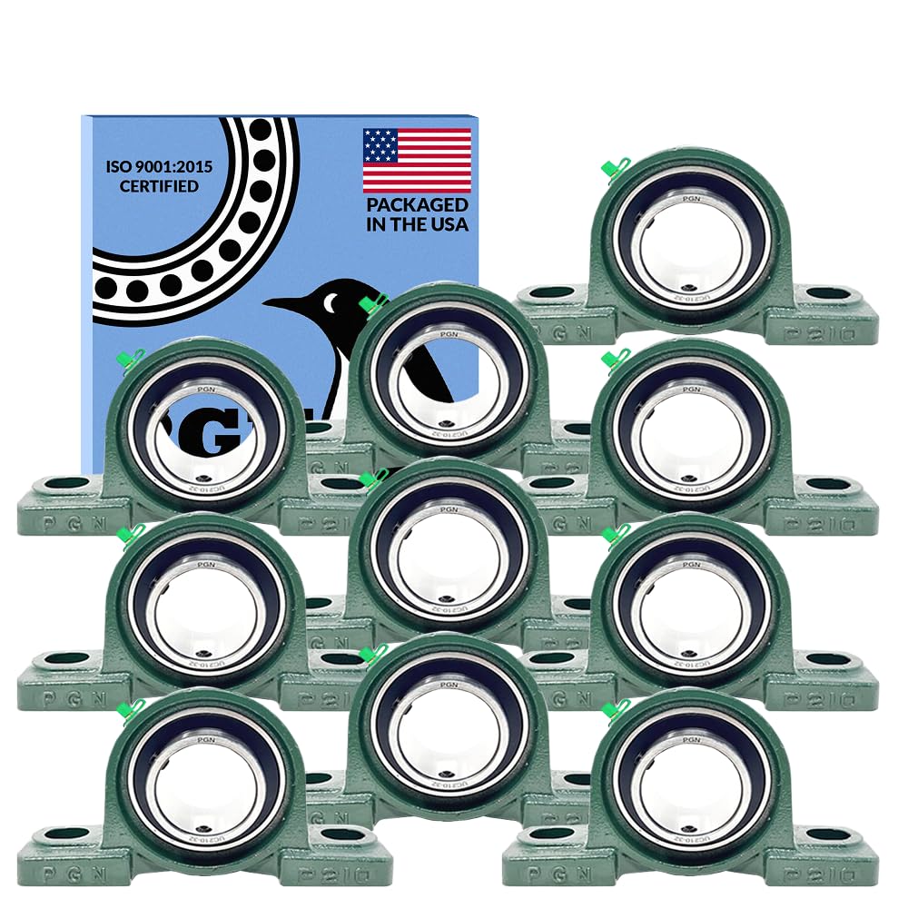 PGN UCP210-32 Pillow Block Bearing - Durable Chrome Steel Bearings