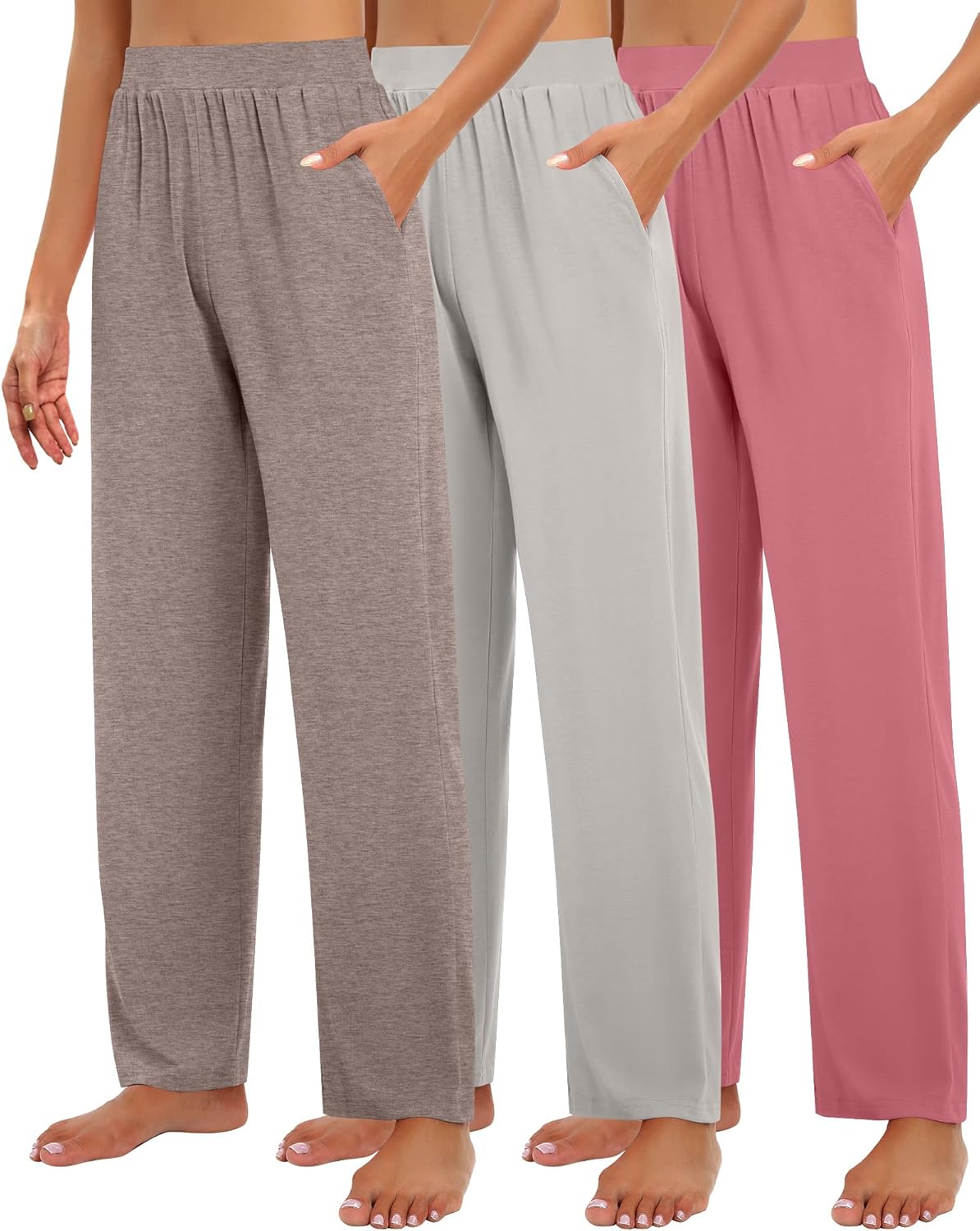 Huukeay Women's Lounge Pants: Cozy Wide Leg Slacks with Pockets