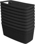 Curver Jute Slim Decorative Storage Baskets Set of 8 - Stylish Shelf