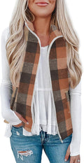 Rapbin Women's Plaid Outerwear Vest - Casual Layering Essential