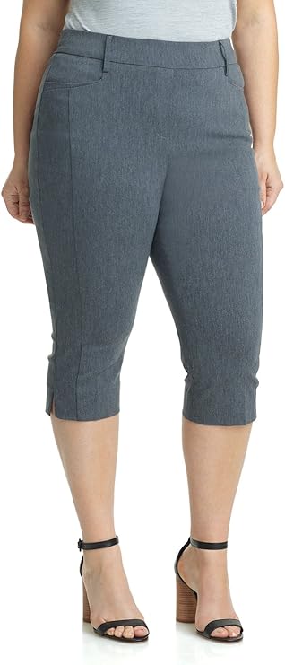 Rekucci Curvy Woman Ease into Comfort Plus Size Capri Pants