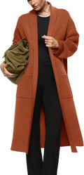 Womens Long Sleeve Maxi Cardigan Open Front Oversized Knit Coat