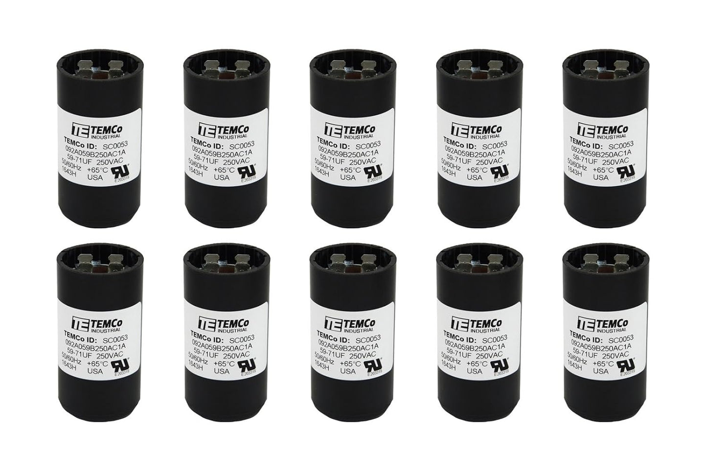 10 Pack 59-71 uF MFD CD60 Start Capacitor for HVAC Systems