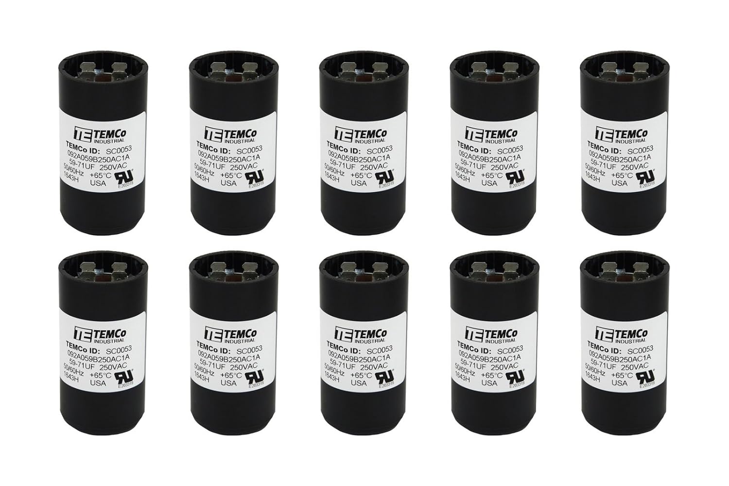 10 Pack 59-71 uF MFD CD60 Start Capacitor for HVAC Systems