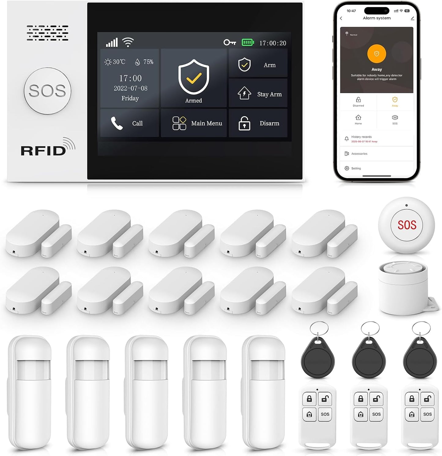LWOHSI Wireless Home Alarm System for Smart Home Security