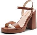 Heels for Women Block Chunky Platform High Heels Open Toe - 4.3in
