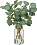 Artificial Eucalyptus Stems in Glass Vase with Faux Water - Lifelike