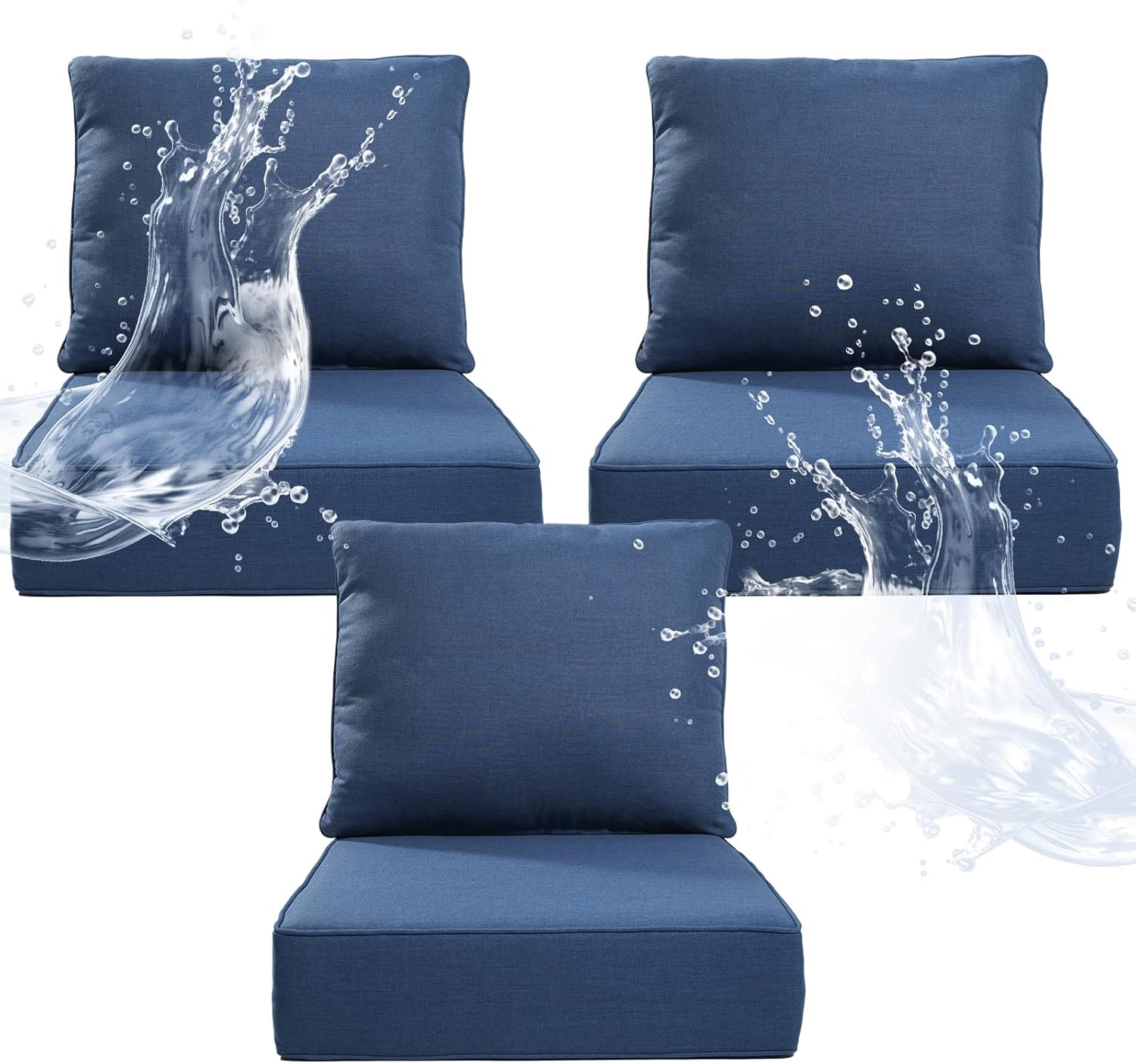 6 Inch Thicker Outdoor Chair Cushion Set for Ultimate Comfort