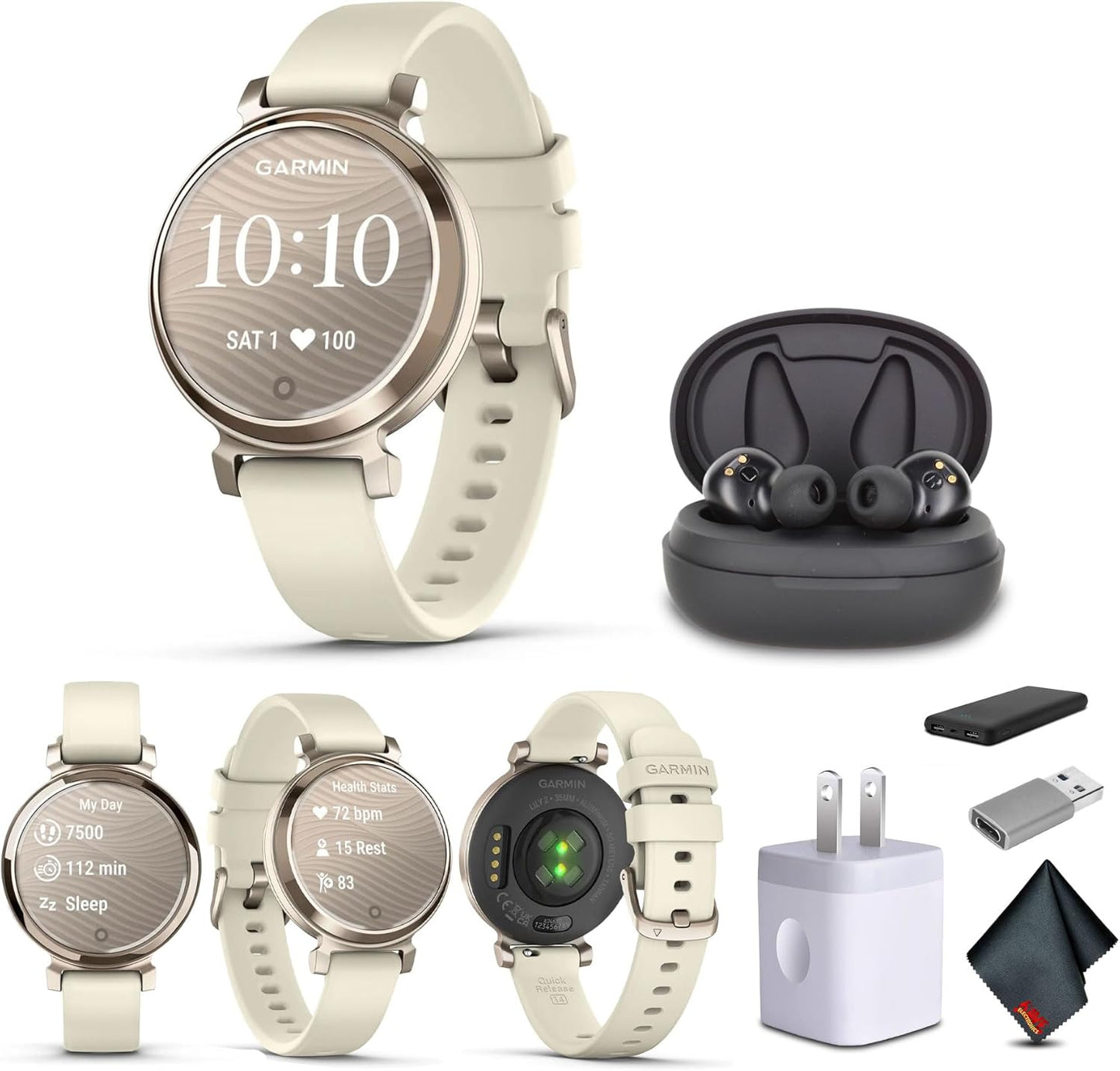 Garmin Lily 2 Stylish Smartwatch - 5 Days Battery - Cream Gold
