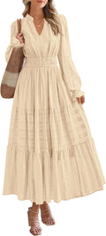 Elegant Fall Maxi Dress for Women with Pockets by PRETTYGARDEN