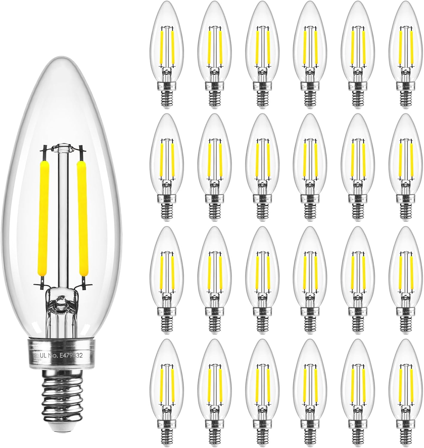 Hizashi E12 Candelabra Bulb 40 Watt Equivalent for Bright Lighting