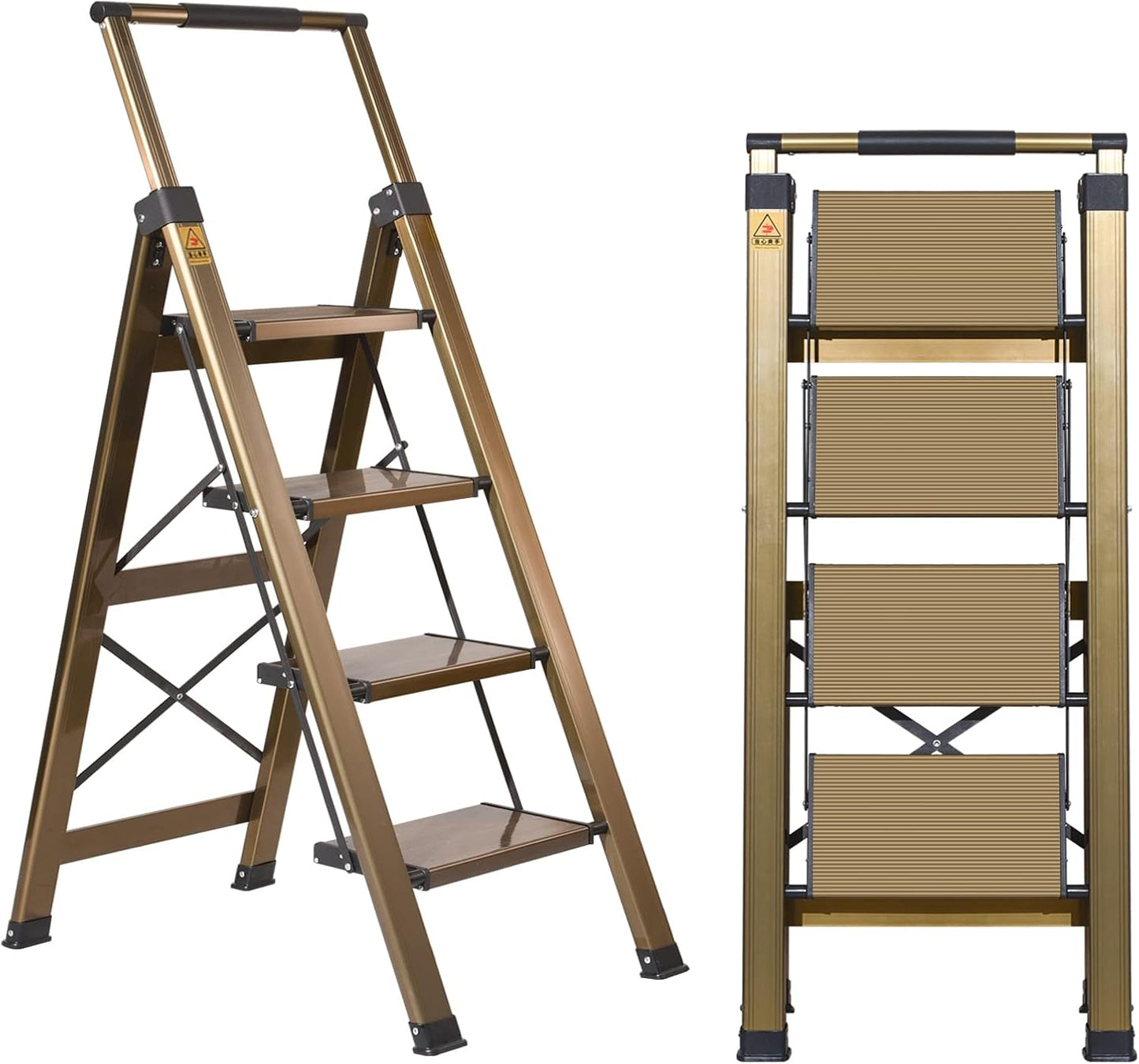 XinSunho 4 Step Ladder with Retractable Handrail for Safety