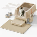 Stainless Steel Cat Litter Box - Enclosed XL High Sided Litter Box