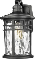 Darkaway Large Outdoor Porch Lights Wall Mount - Water Ripple Glass