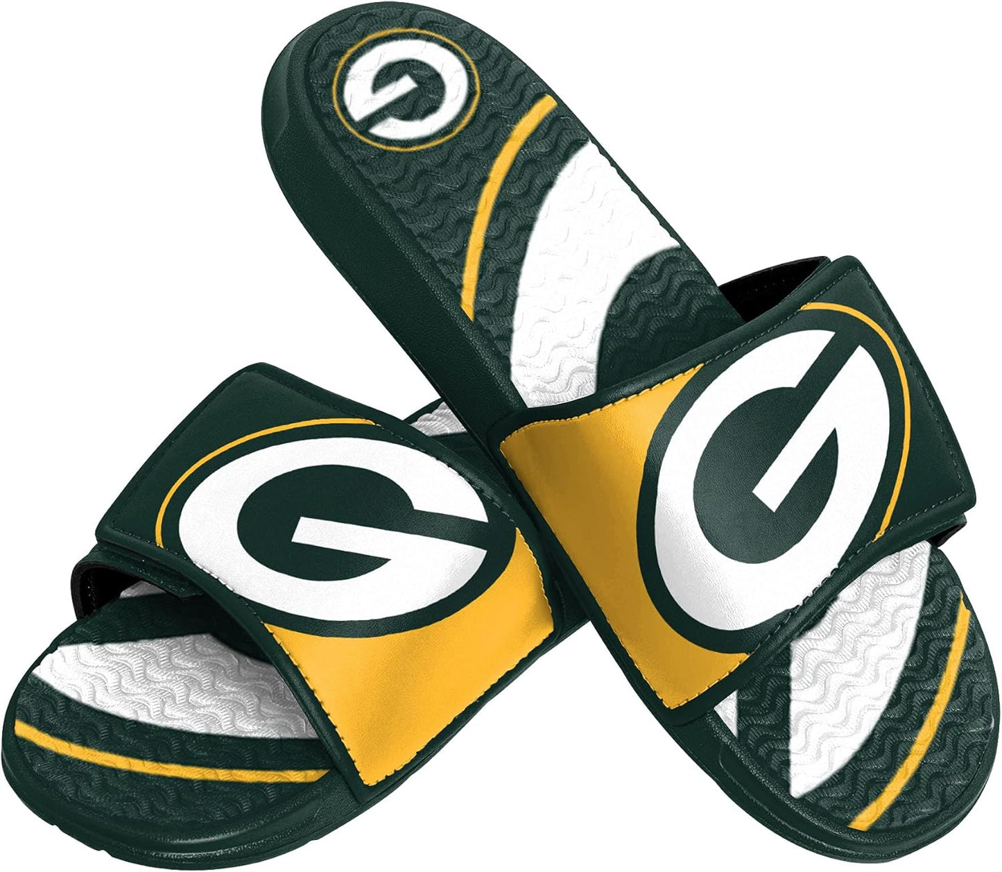 FOCO Mens NFL Team Logo Sport Shower Gel Slide Flip Flop Sandals