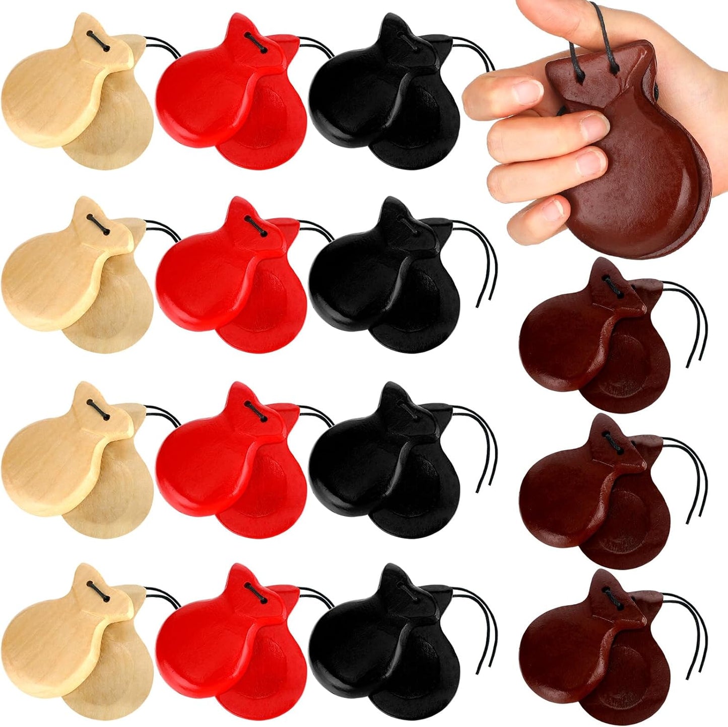 16 Pcs Spanish Castanets Musical Instrument for Dance and Fun