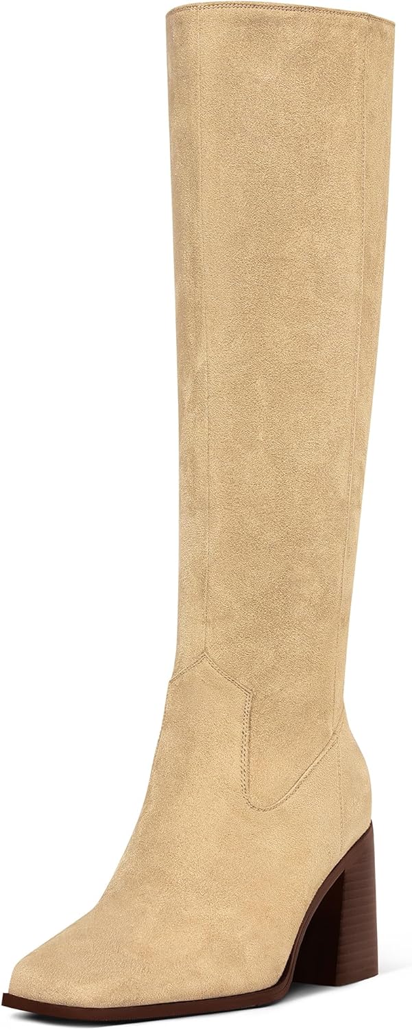 MUCCCUTE Knee High Boots for Women - Stylish Square Toe Design