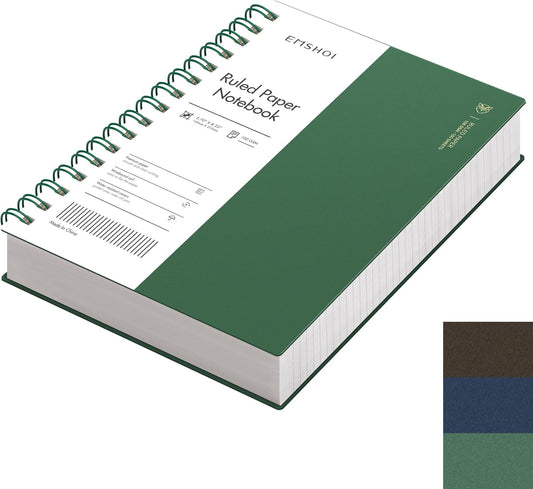 EMSHOI A5 Waterproof Spiral Notebook - 300 Pages, 100gsm Paper - Ideal for Work & School