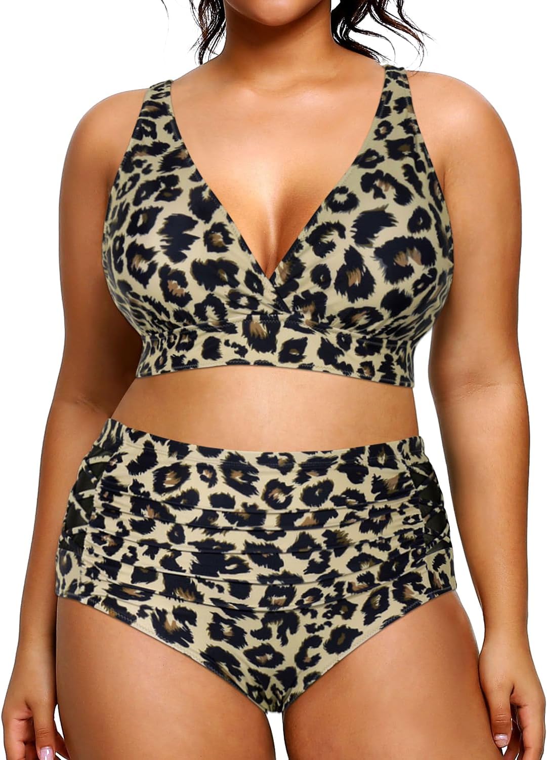 Plus Size High Waisted Bikini for Women - Tummy Control Swimwear