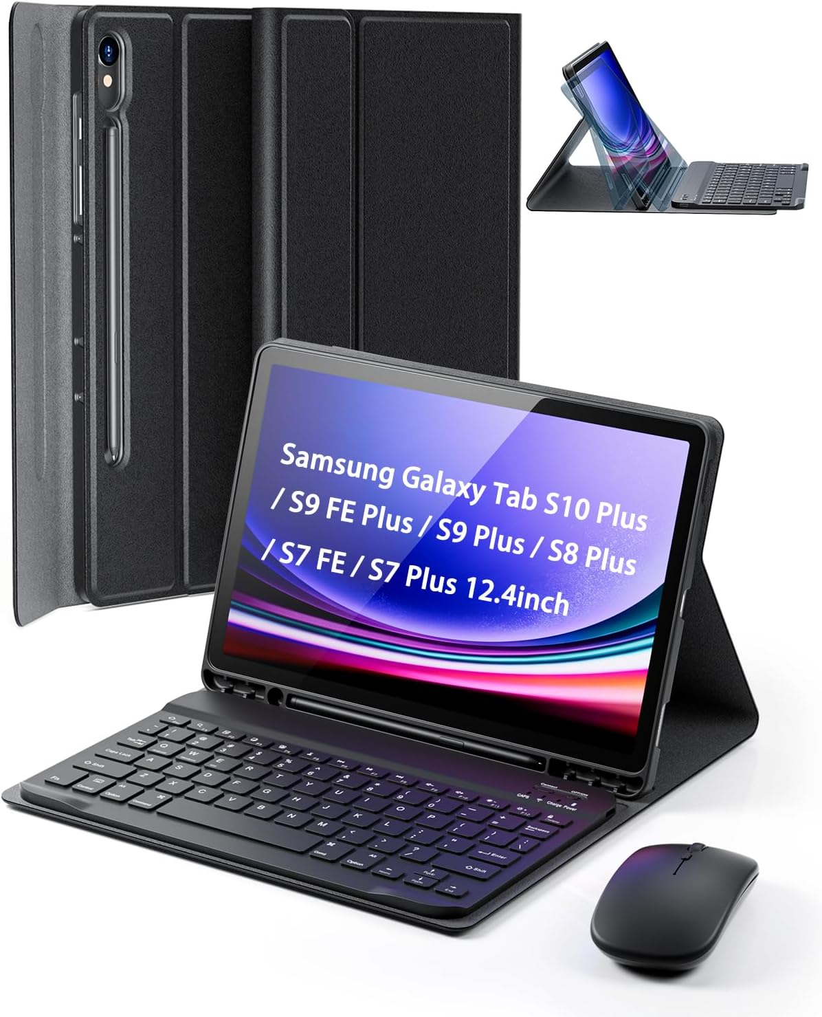 Magnetic Keyboard Case for Samsung Galaxy Tab S10+ and S9+ Plus