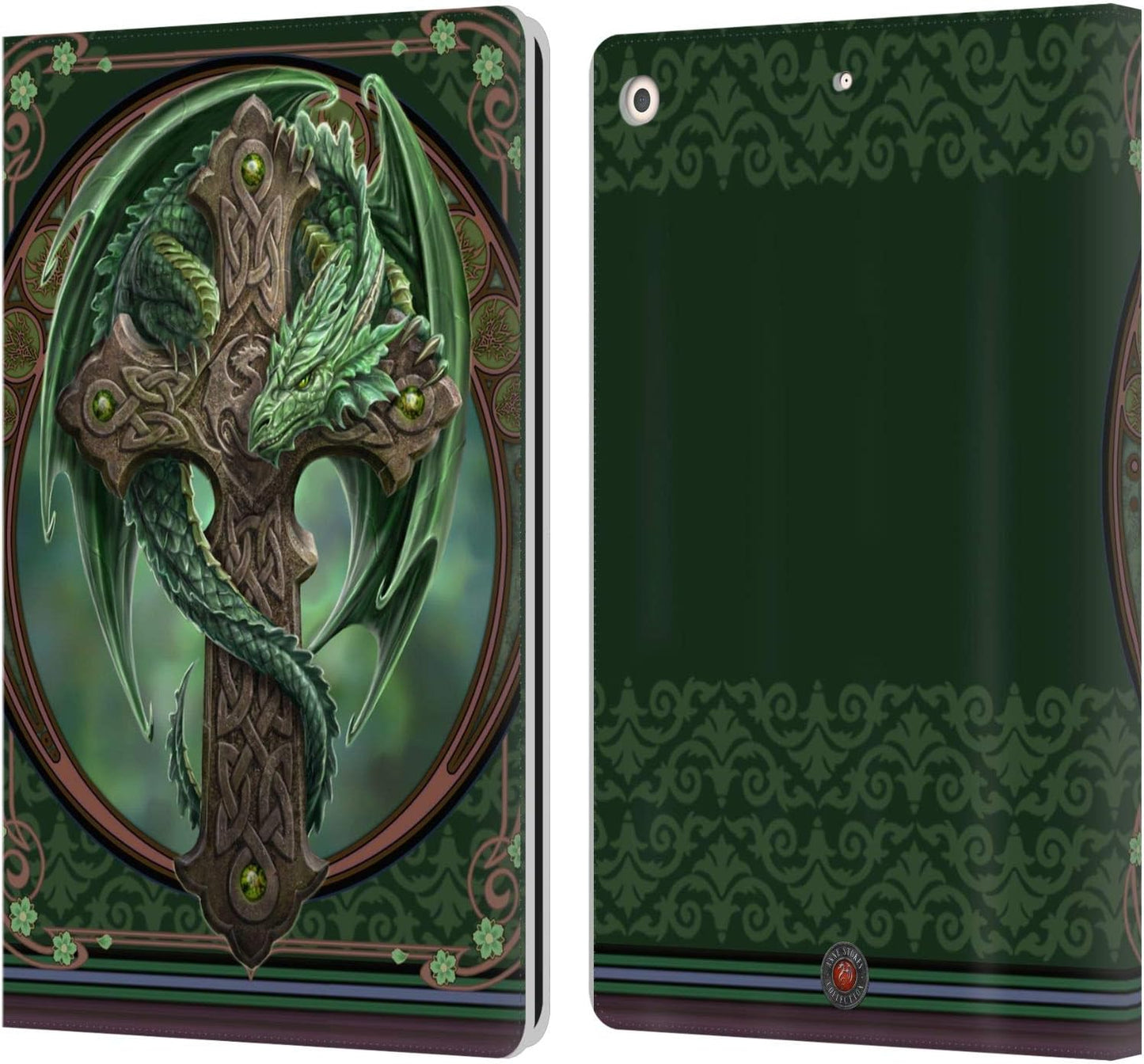 Anne Stokes Woodland Guardian Dragons Leather Wallet Case for iPad