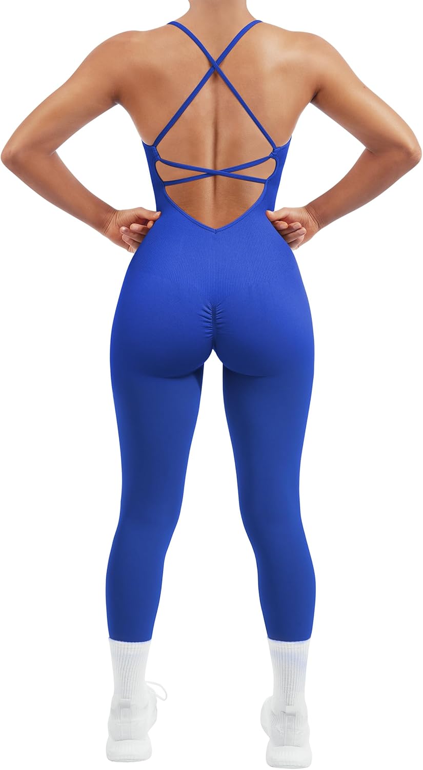 Strappy Backless One Piece Jumpsuits for Women - Tummy Control