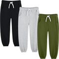 Toddler and Boy Sweatpant Joggers 3 Pack - Comfortable Cotton Fit
