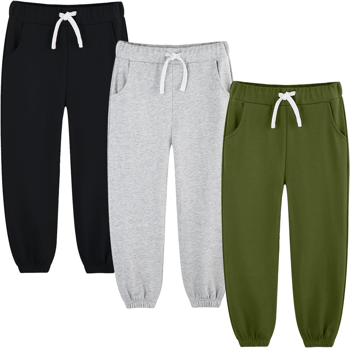 Toddler Boys Sweatpant Joggers 3 Pack for Active Play