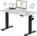 FLEXISPOT EN1 48 x 24 in Standing Desk (Black Frame + Marble Gray)