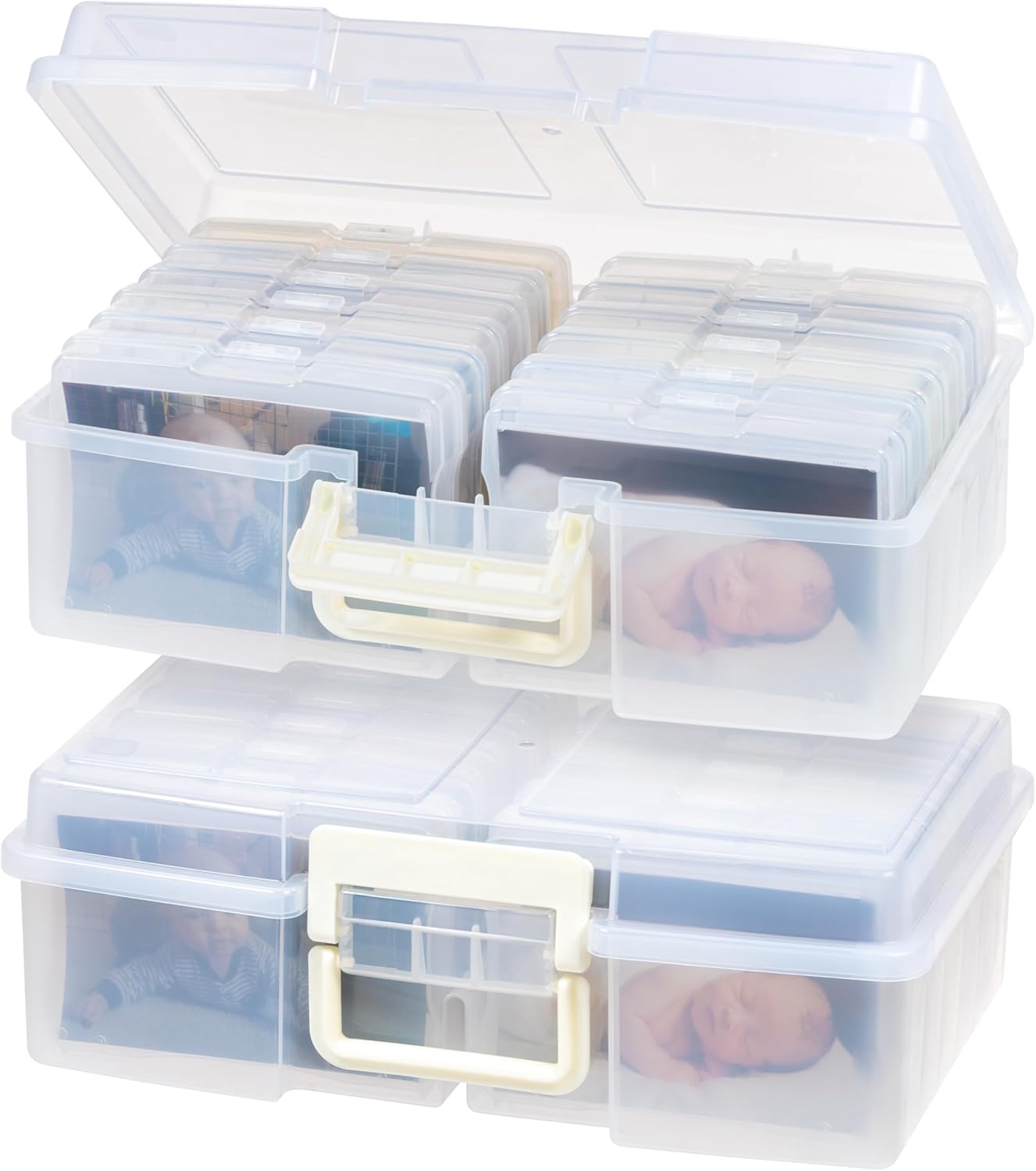 IRIS USA 4in x 6in Photo Storage Box Craft Keeper for Organizing