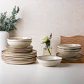 AmorArc Ceramic Dinnerware Set Service for 12 - Handmade Reactive